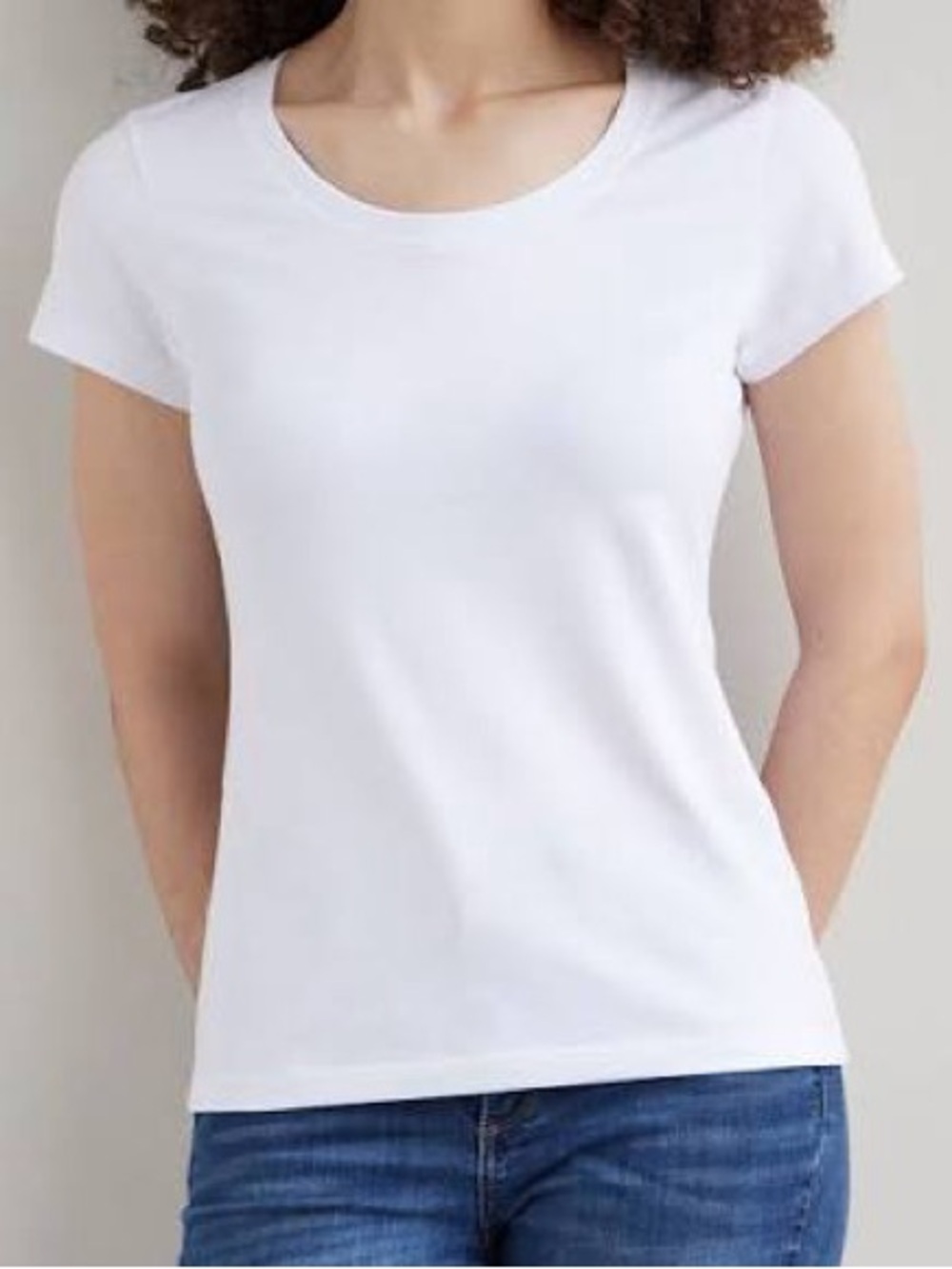 White Scoop Neck Ribbed Tank women worn size small vintage staple item chill - Picture 2 of 2